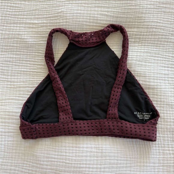 Acacia Swimwear Dubai Top in Merlot dark red Mesh - Picture 2 of 3